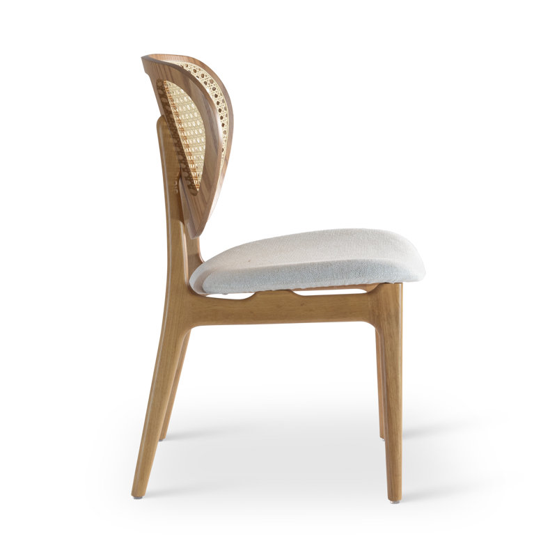 Modern Brazilian Upholstered Dining Chair, Harvest Natural/Domasco