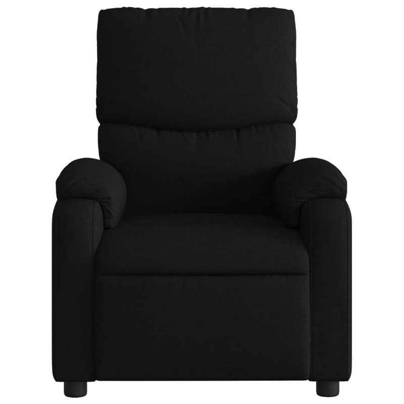 vidaXL 6-Point Massage Recliner Chair for Living Room, Adjustable Back & Footrest, Cup Holder, Black Fabric