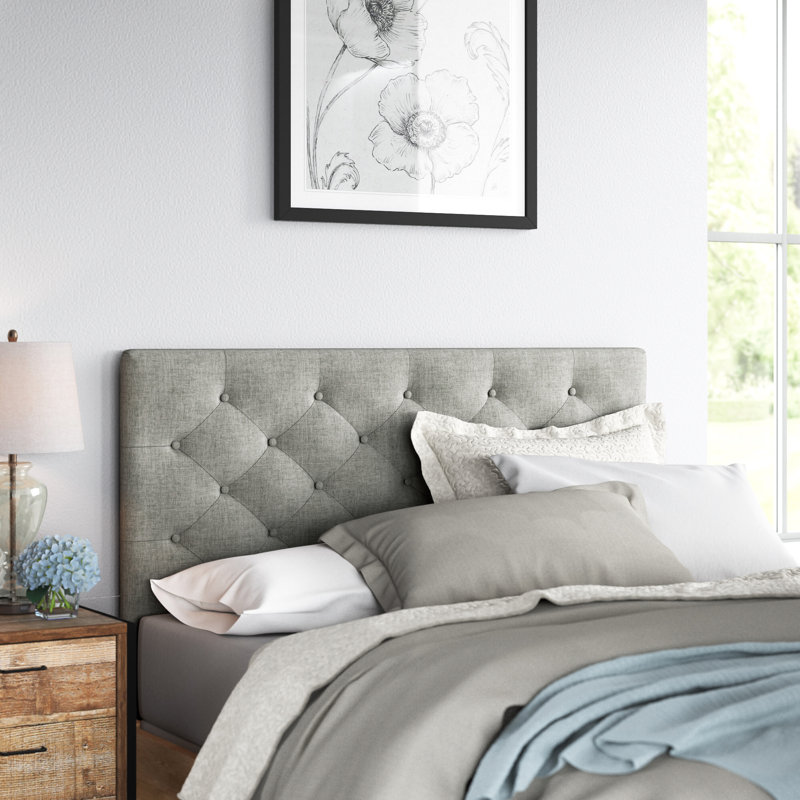 Grande tête de lit tapissier Alyse, Grand, Gris
