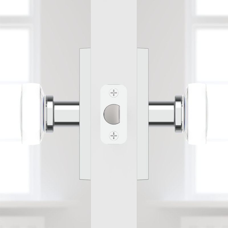 Crystal Knob 2.1875 Diameter Round, Polished Chrome