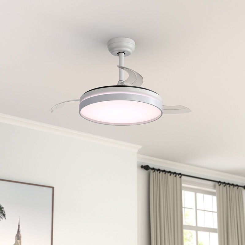 Ceiling Fan with LED Lights, White