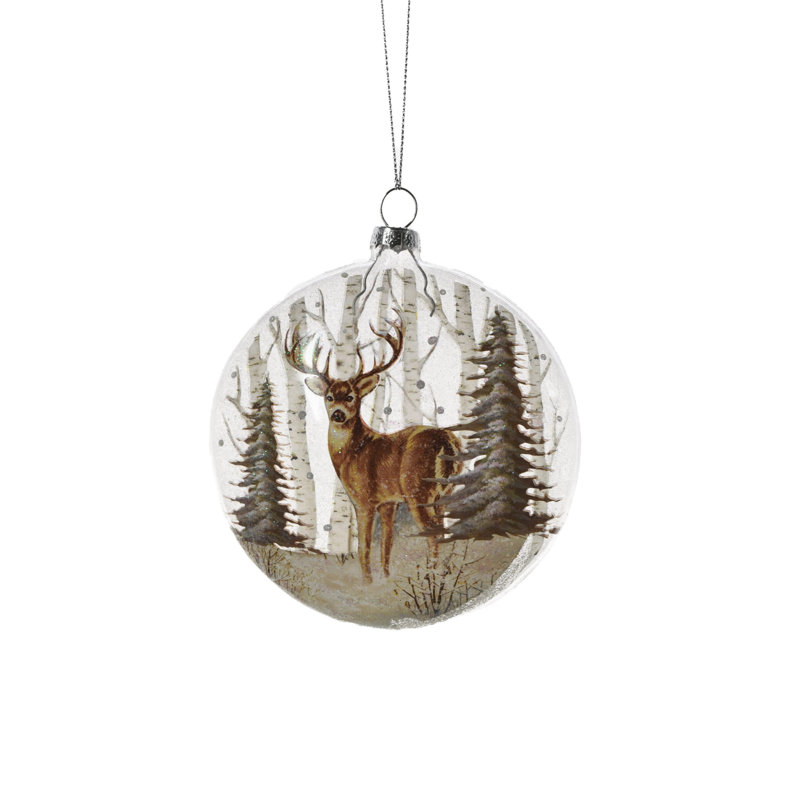 Ornement transparent en forme de boule plate suspendue (paquet de 3)