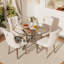 5-Piece Round Glass Dining Table Set-924751075-924751096-924751098