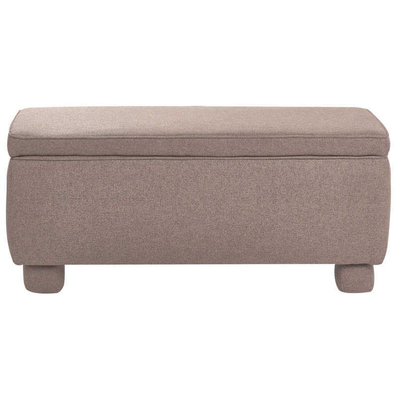 Fabric Upholstered Storage Bench, Taupe