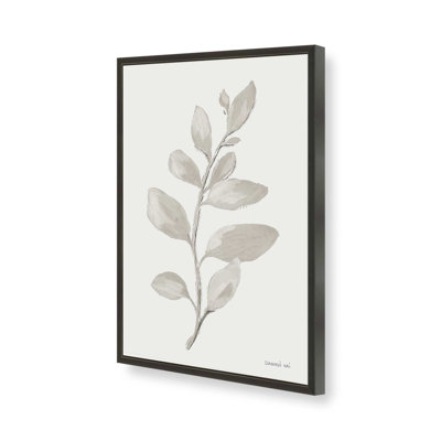 Élégantes feuilles grises I print