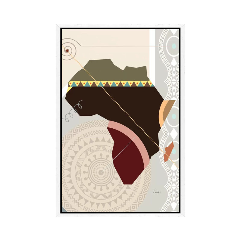 Afroville 1 Piece Wall Art on Canvas, 101.6cm H x 66.04cm W x 3.81cm D, White Floater Framed