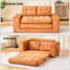 Canapé-lit à compression de 66,93 po sans os, causeuse convertible 2-en-1 et futon pliant, petit modèle peu encombrant en velours côtelé, pour le salon, la chambre à coucher et le studio - orange-1669204688-1672080912