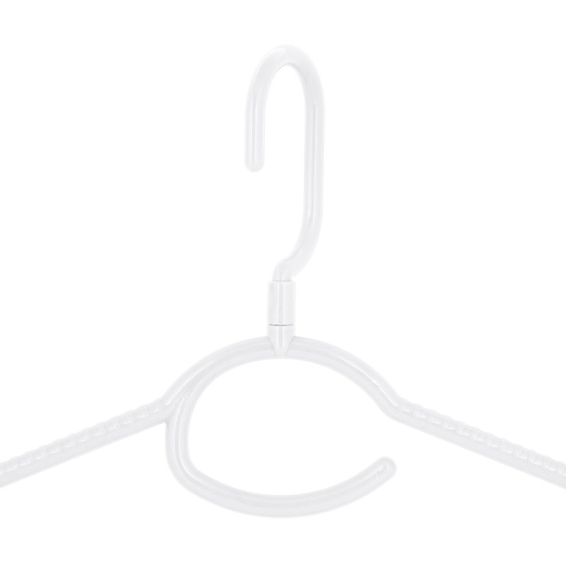 White Heavyweight Plastic 360 Swivel Neck Hangers, 5-Pack