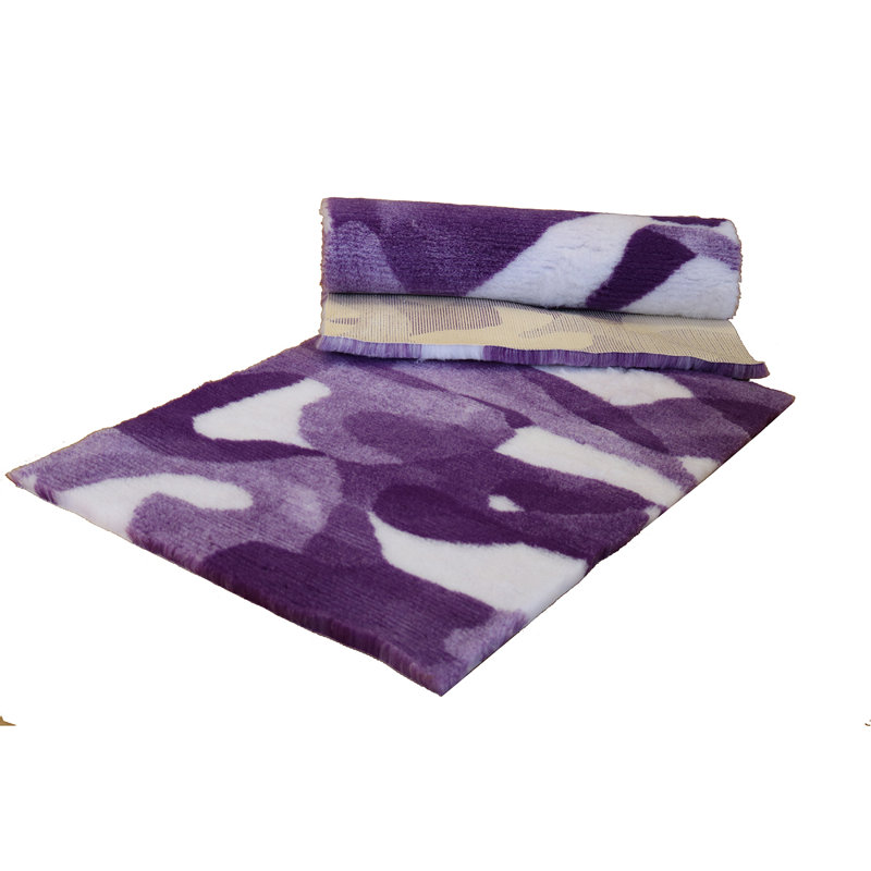 Fleece Pet Bed, Purple/White, 3cm H x 102cm W x 76cm D