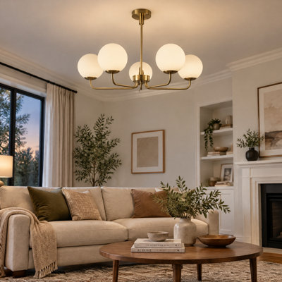 5-Light Dimmable Sputnik Modern Linear Chandelier
