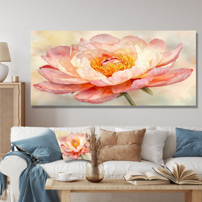 «Water Lily Peony Simplicity Bloom I», art mural pivoines