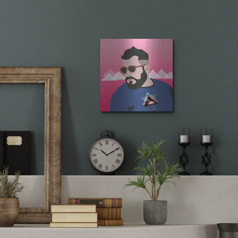 Art mural en métal Winston Porter «Cute» par Mark Ashkenazi, H 12 po x l 12 po