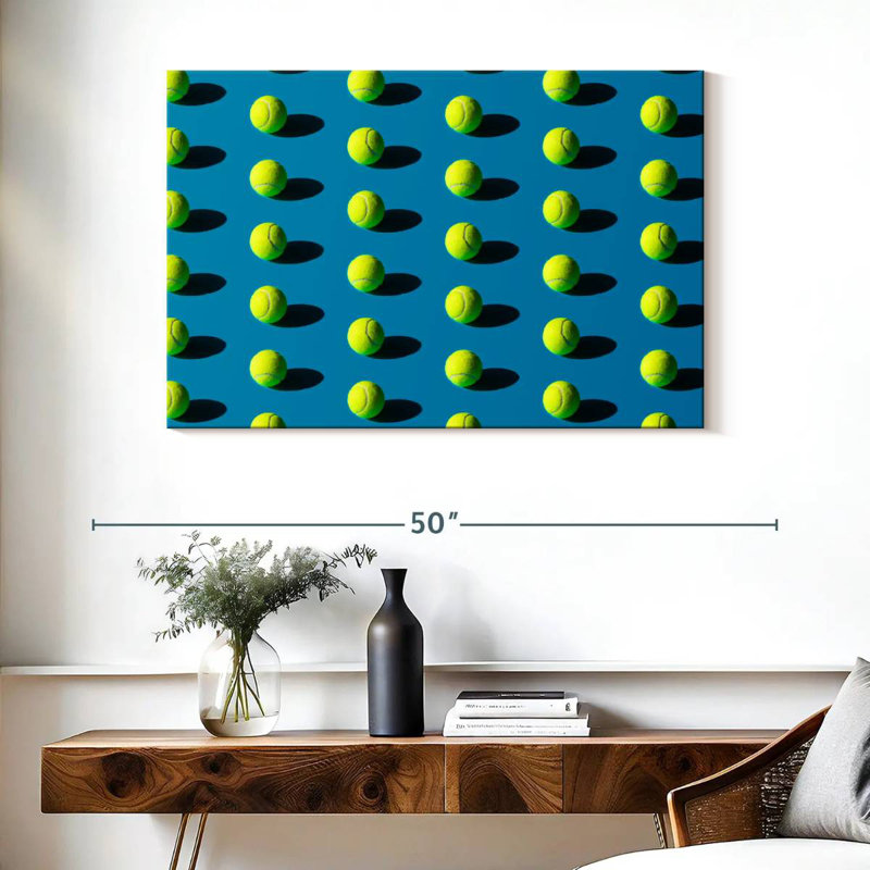 Motif de balle de tennis vert Sireci, H 26 po x l 39 po