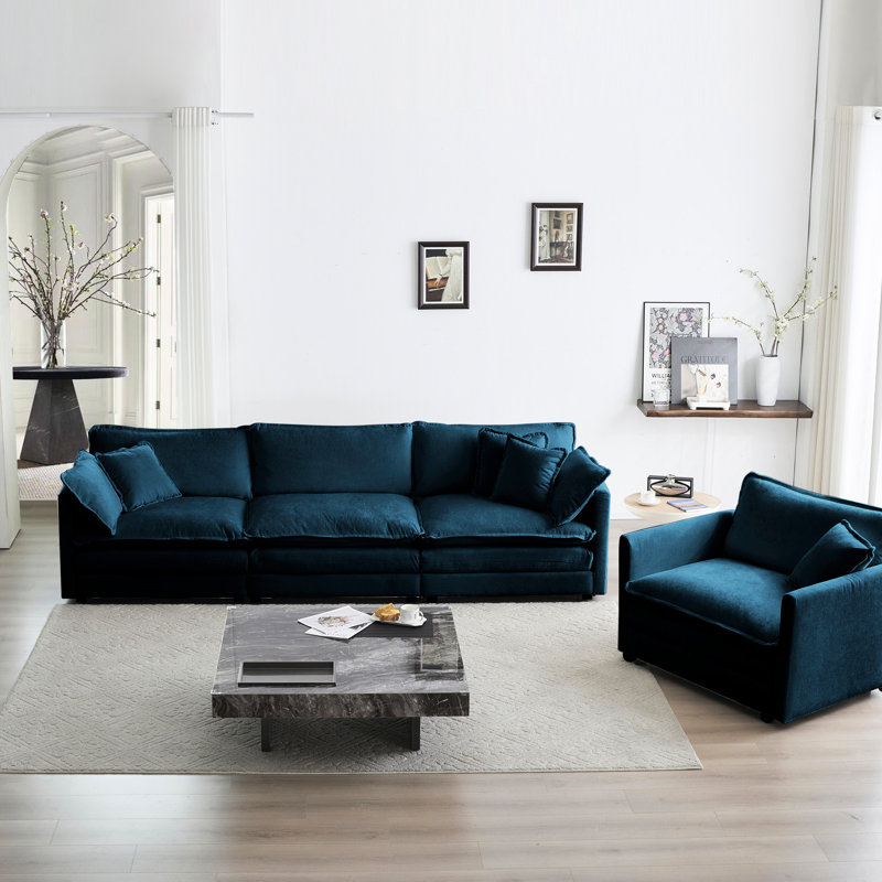 Canapé modulaire moderne 1 place et 3 places avec éponge et chenille moderne
