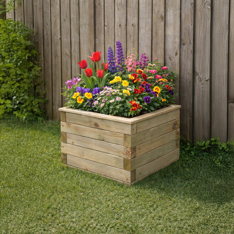 43 x 43cm Square Tanalised Planter
