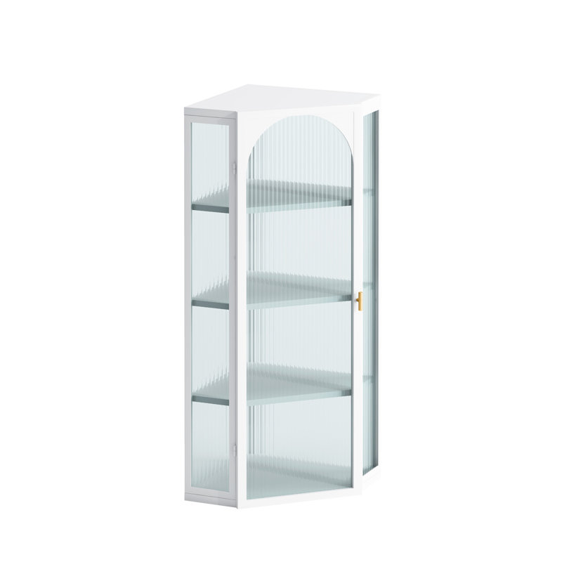 Armoire murale blanche pour chambre à coucher, salle de bain, cuisine, salon, minimaliste moderne avec quatre rangements et style