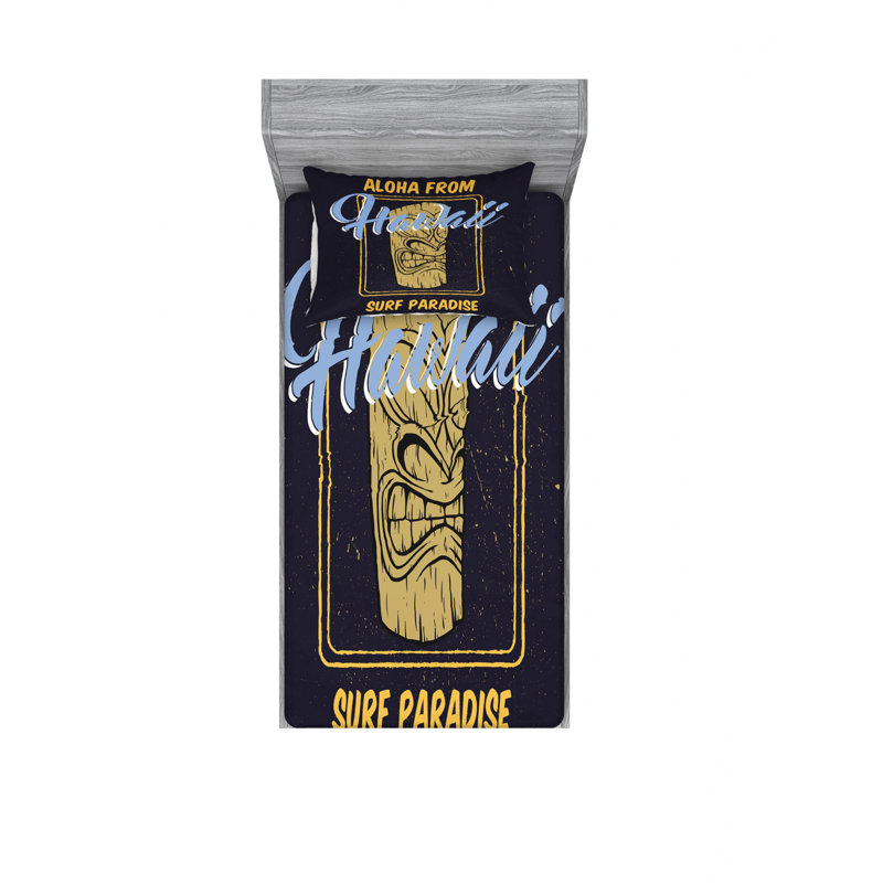 Ensemble de draps Aloha From Hawaii Surf, Ensemble de draps pour lit simple TG avec drap-hou