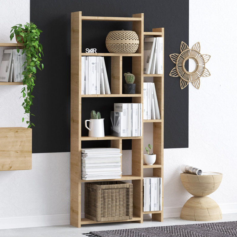 Baugus 150cm H x 65cm W Standard Bookcase, Oak