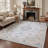 Abadou Floret Vintage Floral Medallion Machine Washable Beige / Blue Indoor Area Rug with Non-Slip Backing-1293150850-1295546666