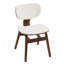 Chaise d'appoint rembourrée en tissu Boucle, blanc et noyer