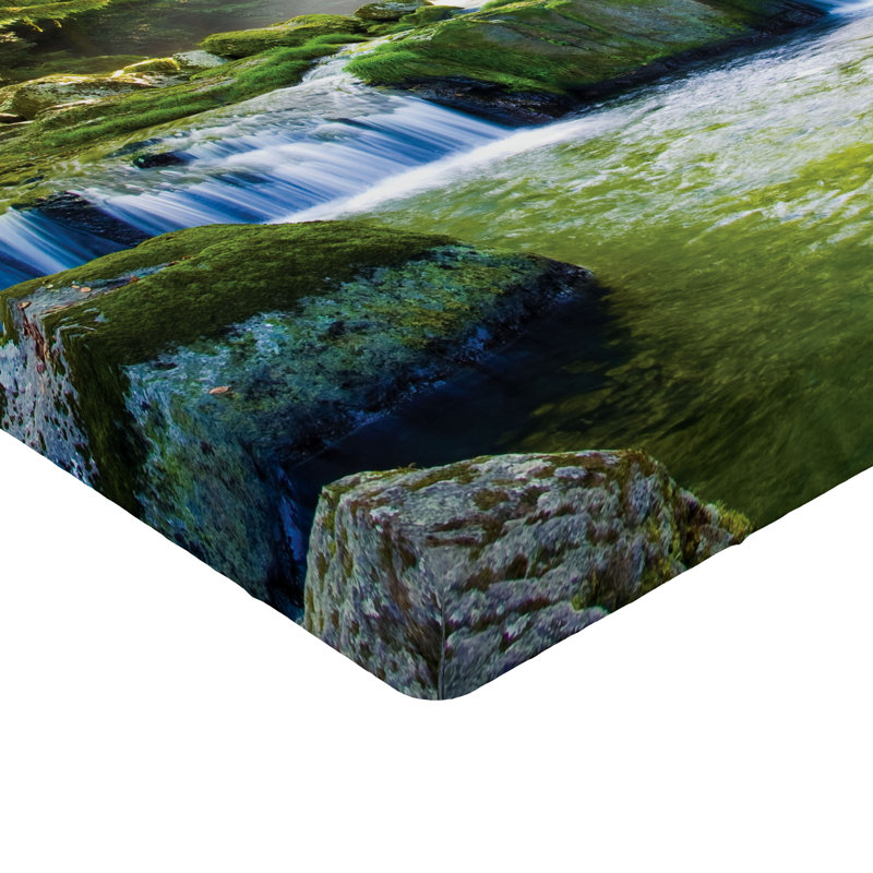 Ensemble de 2 draps-housse Ambesonne Jungle Foliage Misty Mountains jaune vert bleu, Drap-housse pour lit simple TG