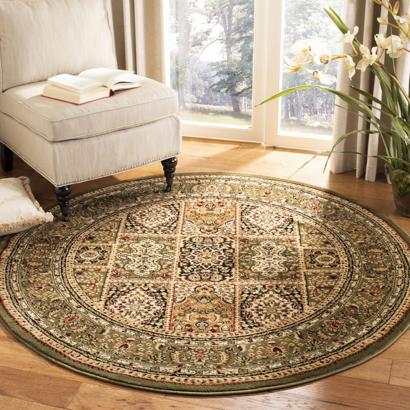 Tapis oriental vert Malayah Klose, Rond 10 pi