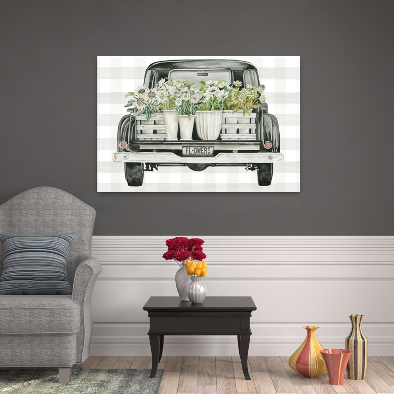Art contemporain de fleurs, H 32 po x l 48 po