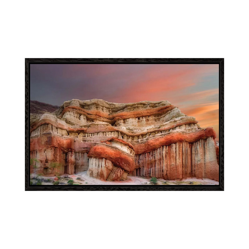 Red Rock Formation 1 Piece Wall Art on Canvas, 66.04cm H x 101.6cm W x 3.81cm D, Black Framed