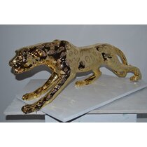 Happy L Modern Polyresin Cheetah Figurine Home Décor Realistic Antique  Classical Leopard Statues Desktop Decoration for Living Room Decoration Art  Bedroom Balcony (Sitting, Golden) : : Home