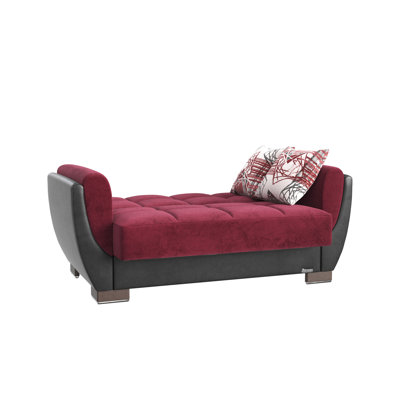 Causeuse convertible avec rangement en microfibre de polyuréthane bourgogne / noir Primenest Collection Nimbusflow
