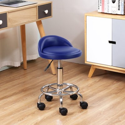 Backed Adjustable Height Ergonomic Lab Stool with Removable Casters / Wheels