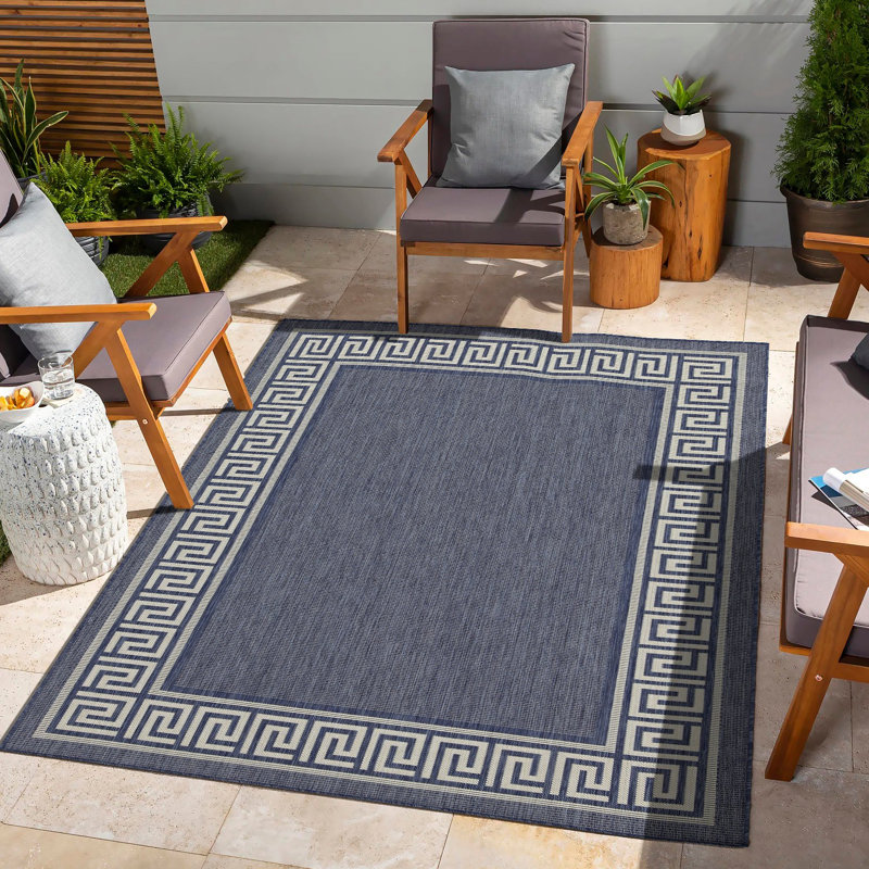 Tapis intérieur / extérieur Sunshine, Bleu, Rectangulaire 7 pi 10 po x 10 pi 3 po
