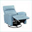 Fauteuil inclinable et oscillant inclinable en cuir bleu marine avec poignée à tirer, structure en bois massif | Bleu marine | Bois massif