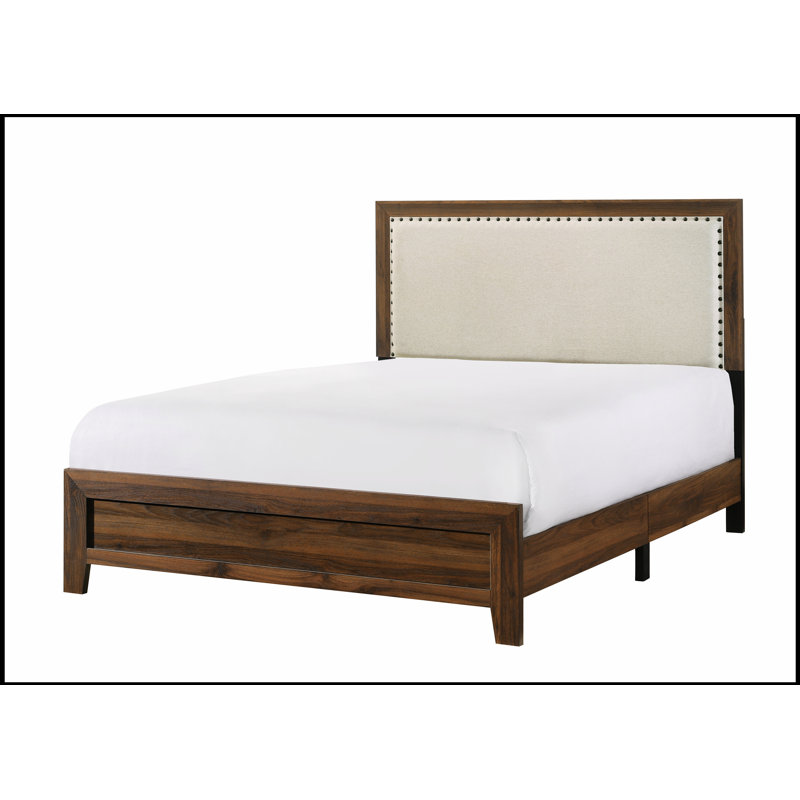 Lit luxueux avec tête de lit élégante et cadre durable pour un confort et un style ultimes, Brun, Grand lit