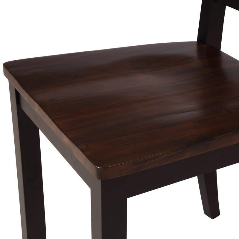 Ensemble de table de salle à manger 5 pièces avec cadre en bois et chaises ergonomiques Farmhouse, Noir