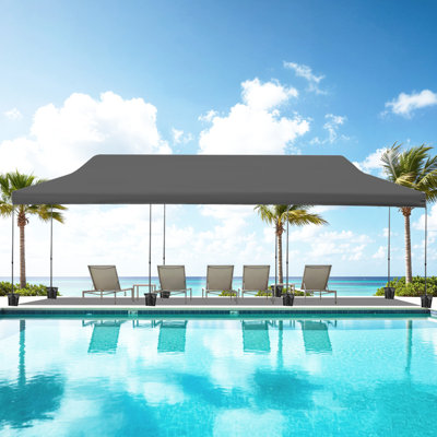 30x10 FT Heavy-Duty Steel Pop-Up Canopy, Waterproof UV-Protective Outdoor Canopy Tent for Patio/Part