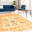 Tapis décoratif en laine noué à la main de conception unique new age de style perse pakh 18/20 ivoire 6 pi 2 po x 9 pi