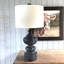 32" Distressed Resin Table Lamp With Linen Shade