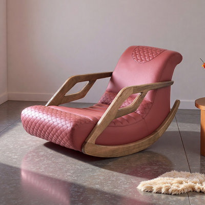 Chaise berçante simple en similicuir de salon