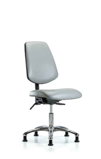 Chaise de travail en vinyle Rebecca, Colombe, Patins, Inclus