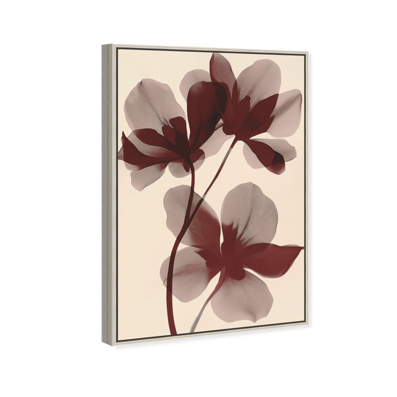Crimson Coastline III Canvas Abstract Print by Oliver Gal, Black Frame, 10 x 15, 46"H x 31"W, Silver Frame