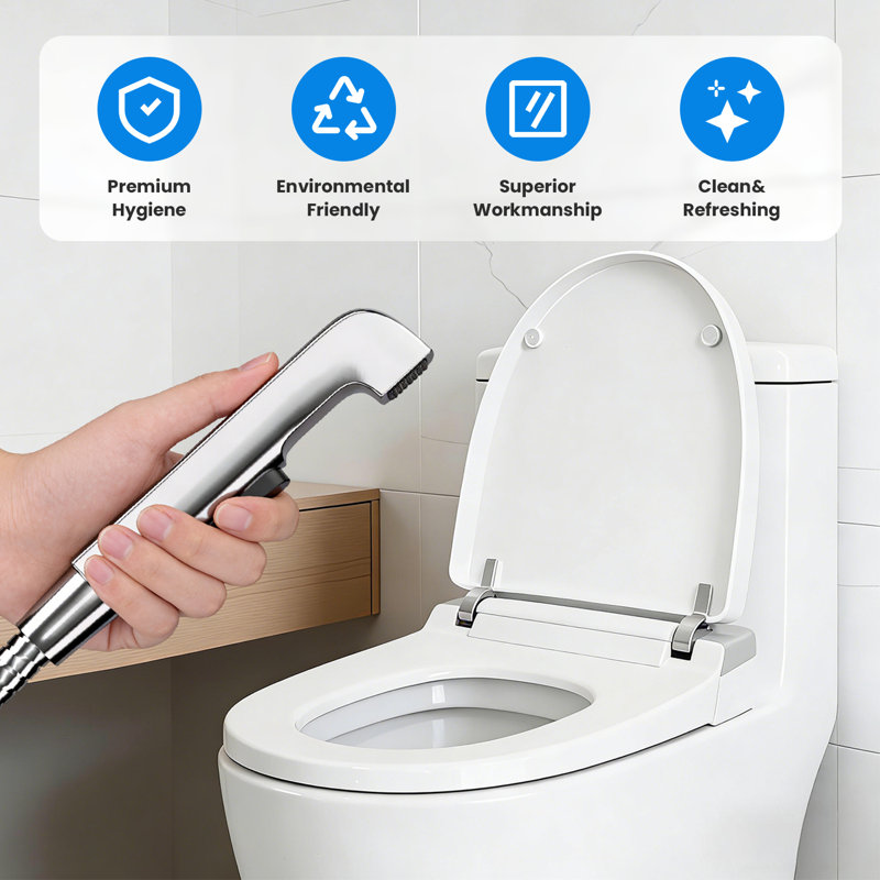 Vaporisateur de bidet à mode simple avec tuyau de 59 po, Chrome chrome