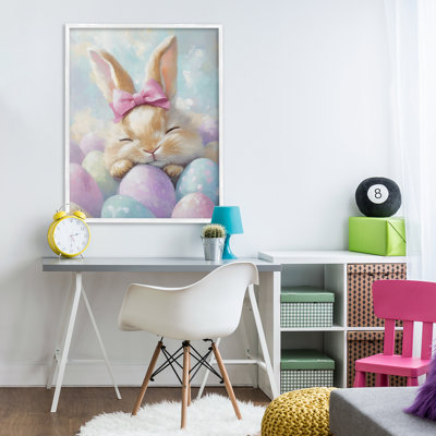 Lapin de Pâques endormi avec œufs, estampe numérique, design par The Prints Vibe