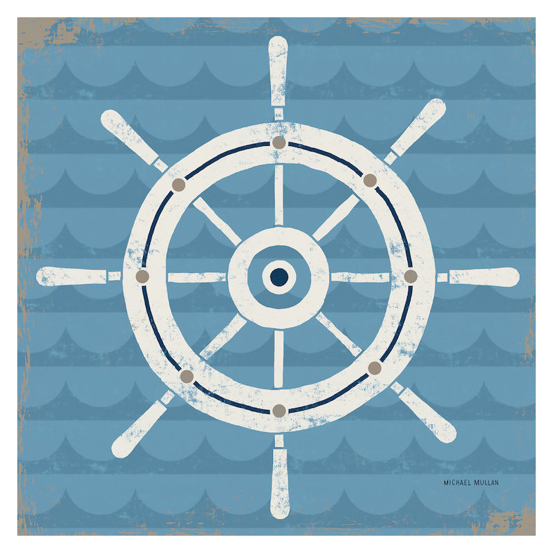 Nautical Helm - impression sur toile tendue, H 37 po x l 37 po x P 1,5 po