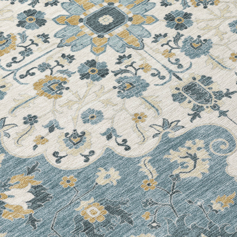 Machine Washable Indoor/Outdoor Chantille ACN2463 Traditional Rug, 1'8" x 2'6", Ivory