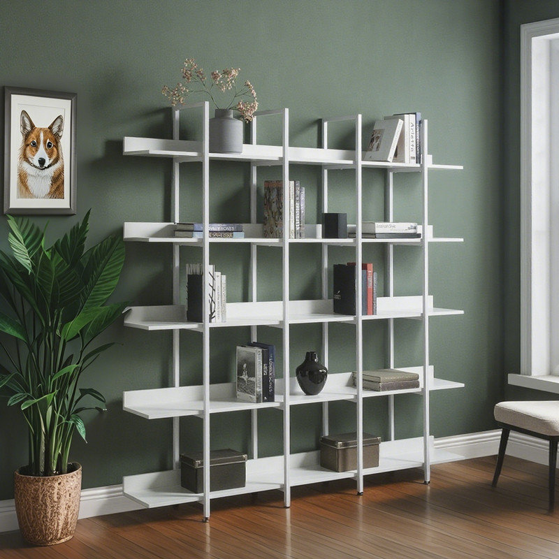 179.6cm H x 180.1cm W Steel Bookcase, White
