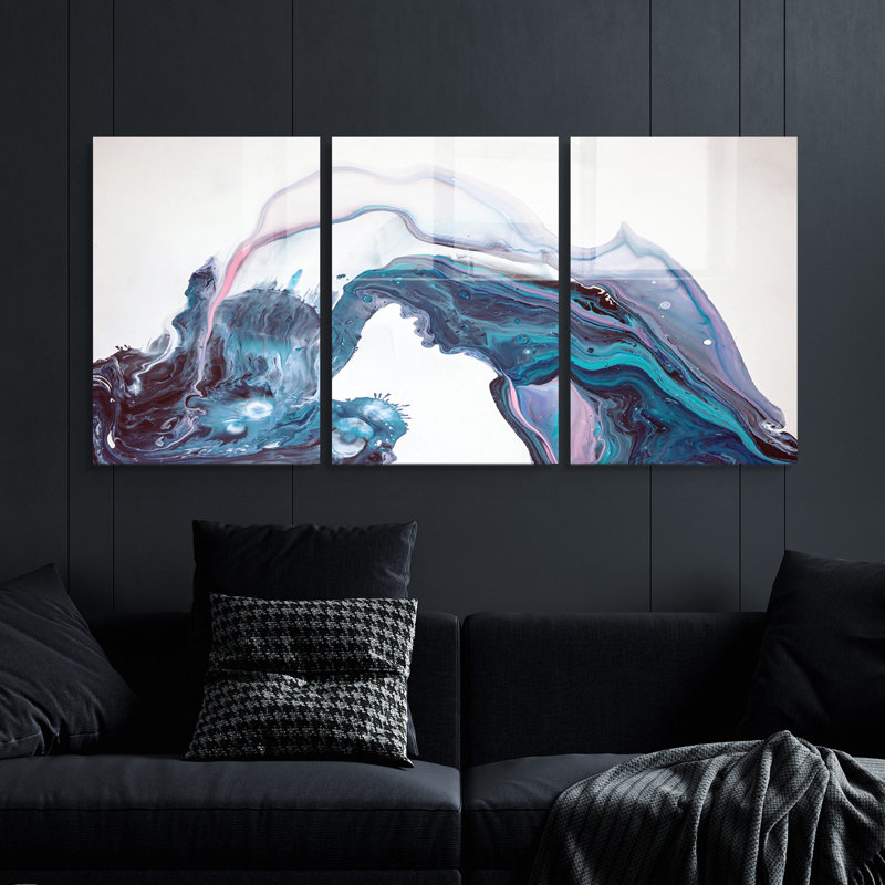 3 Piece No Frame Print on Glass, 70cm H x 100cm W x 0.4cm D