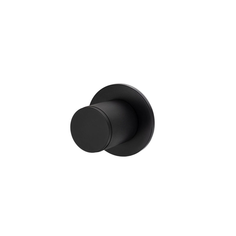 Cylindrical Knob with Round Rosette, Welders Black