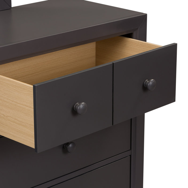 Commode double 6 tiroirs Droskyn, Gris