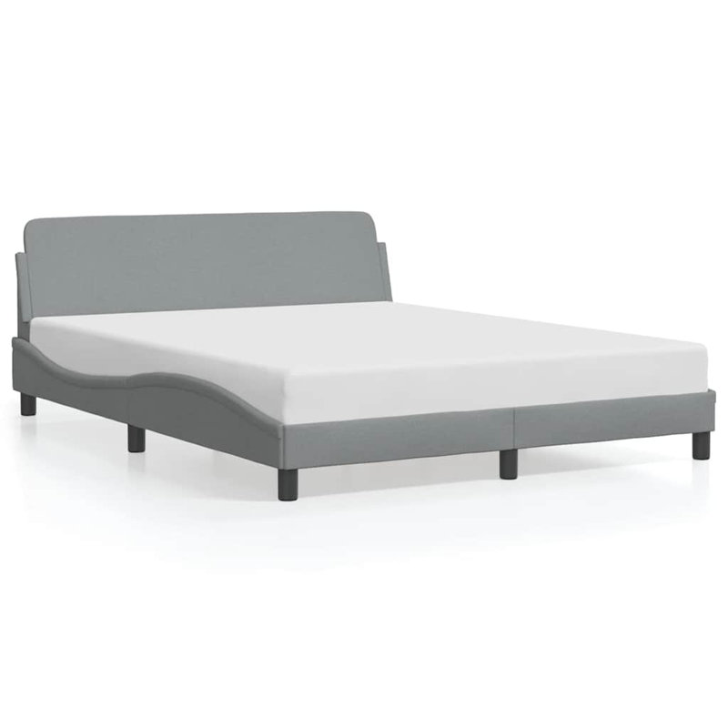 Structure de lit vidaXL gris clair 152x203 cm, Grand lit, Gris clair